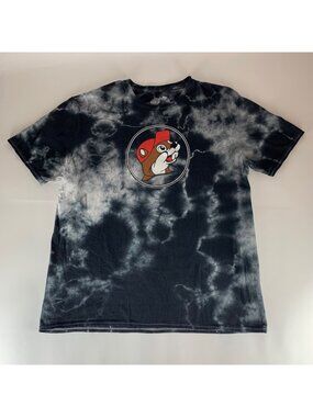Buc-ees Black White Tie Dye Im Just Here For The Snacks Shirt Mens Large